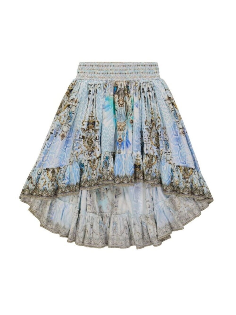 Camilla Gatsbys Girl High Low Hem Skirt Shirred Waist